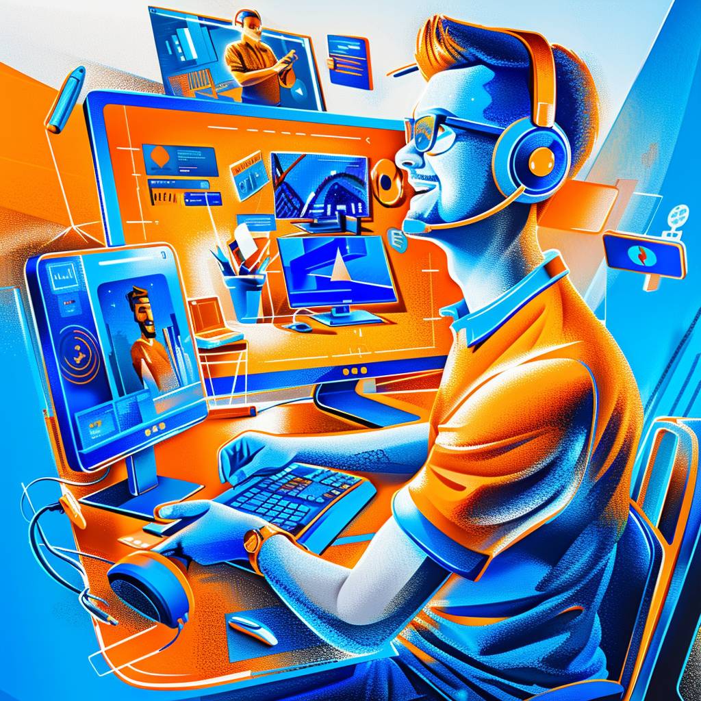 scottv. Create a image of a person providing technical suppor 1
